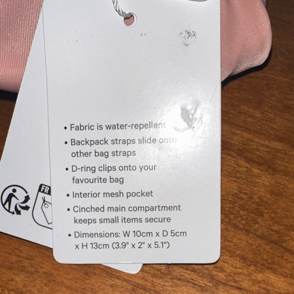 Lululemon Wanderlust Nano Backpack - Tea Rose Pink NWT - Picture 8 of 8